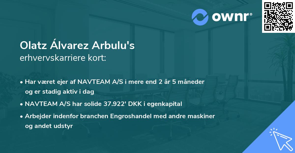 Olatz Álvarez Arbulu's erhvervskarriere kort