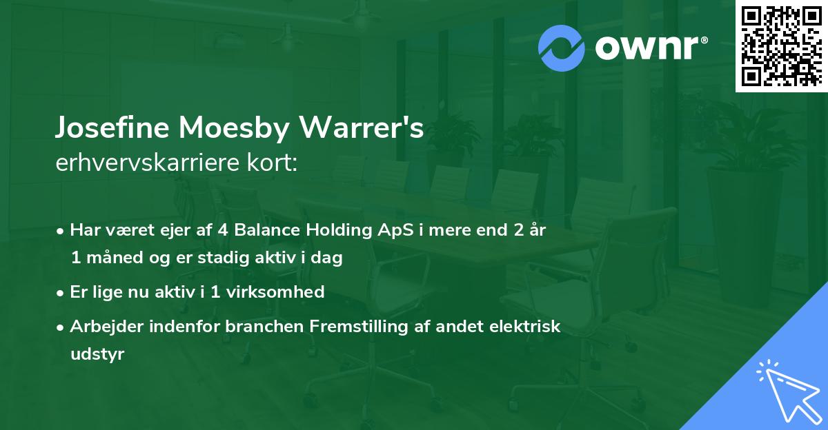 Josefine Moesby Warrer's erhvervskarriere kort