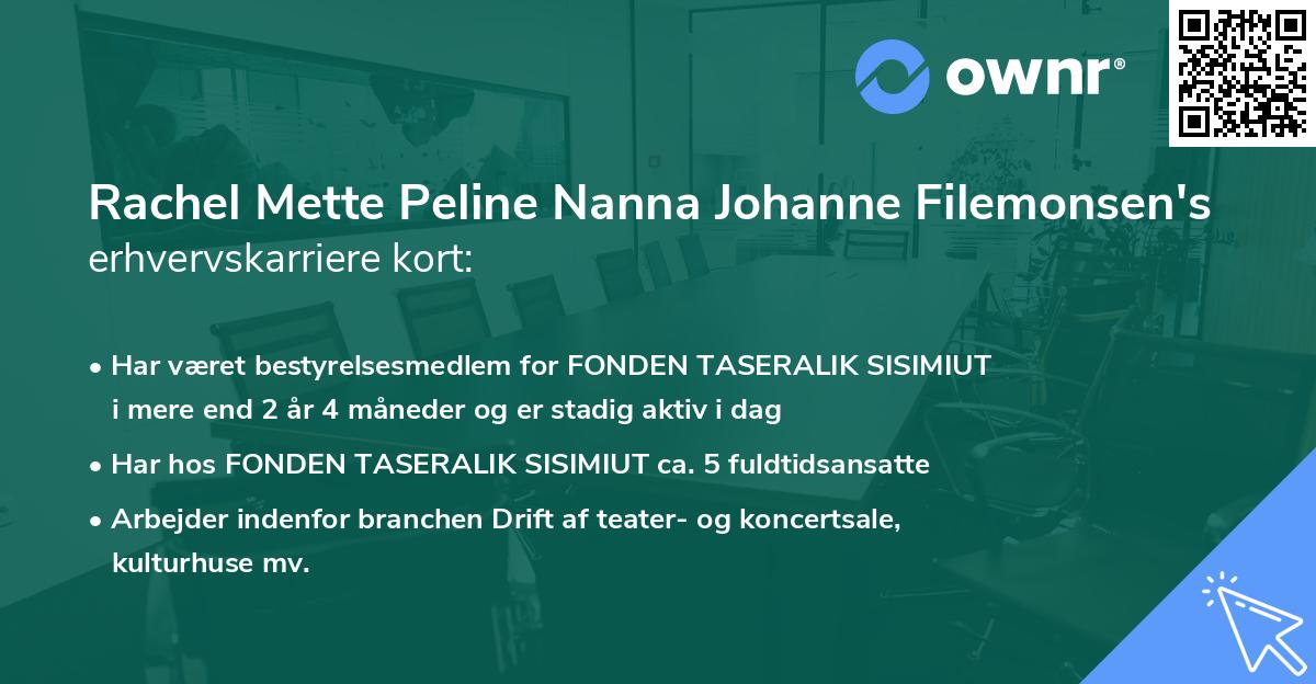 Rachel Mette Peline Nanna Johanne Filemonsen's erhvervskarriere kort
