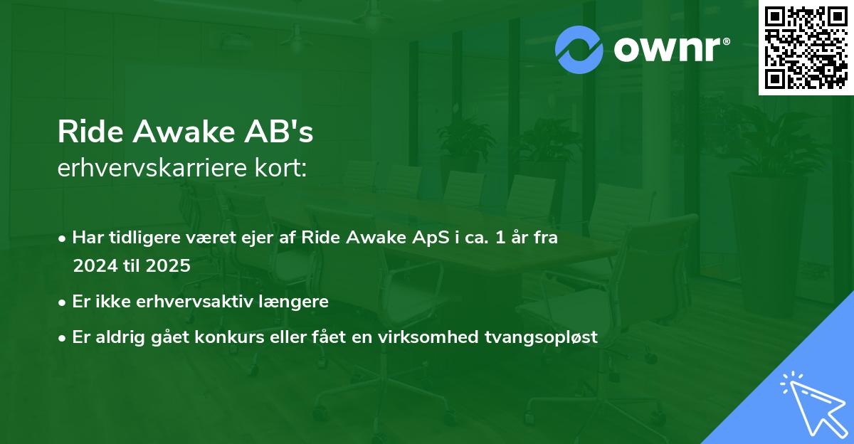 Ride Awake AB's erhvervskarriere kort