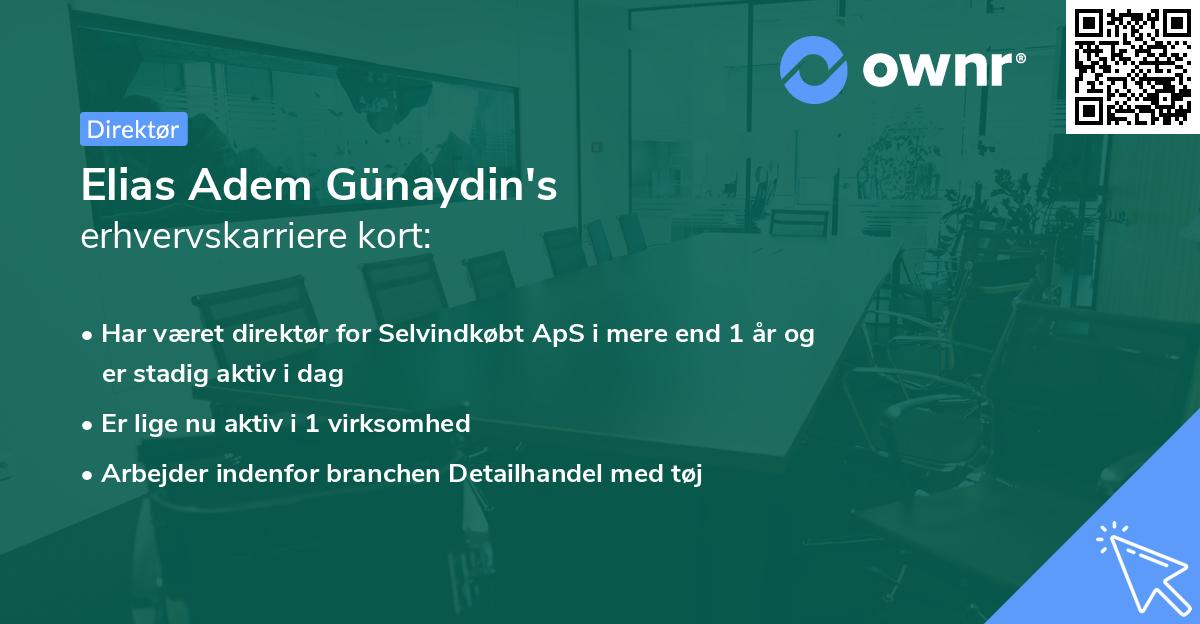 Elias Adem Günaydin's erhvervskarriere kort