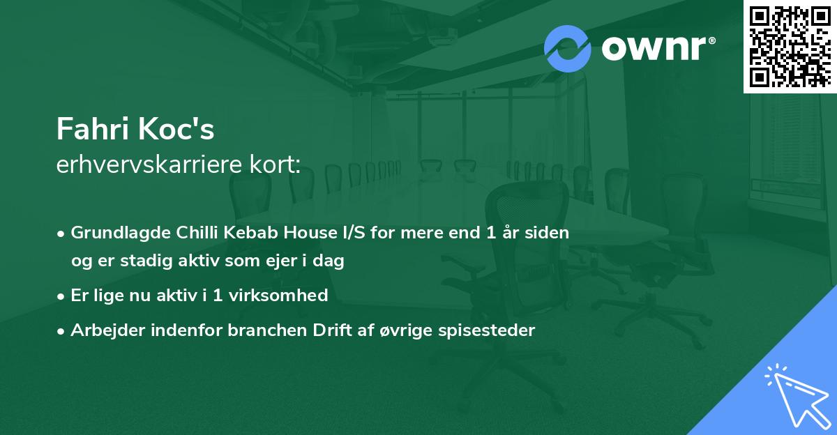 Fahri Koc's erhvervskarriere kort