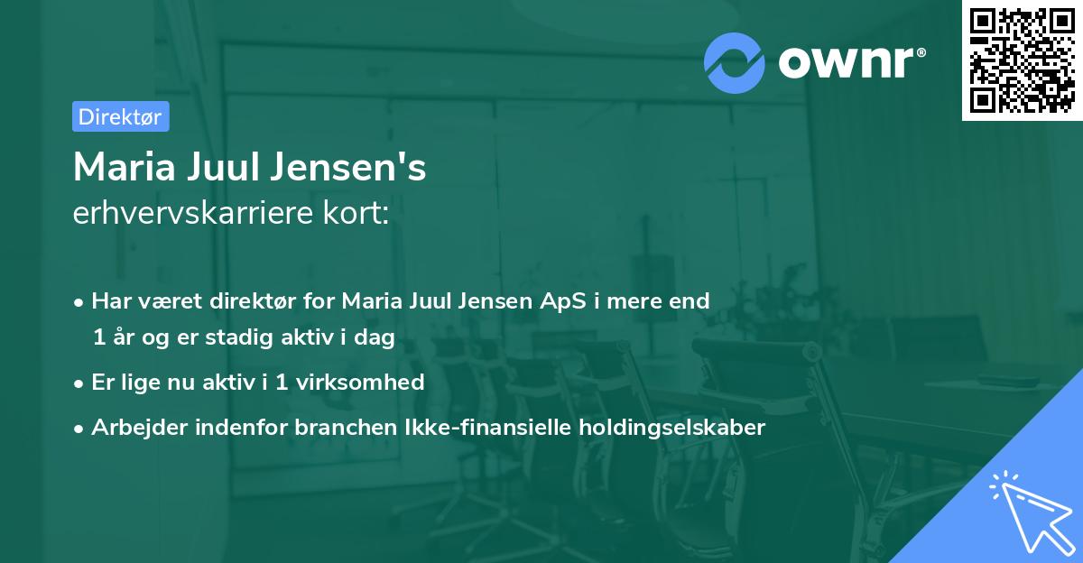 Maria Juul Jensen's erhvervskarriere kort