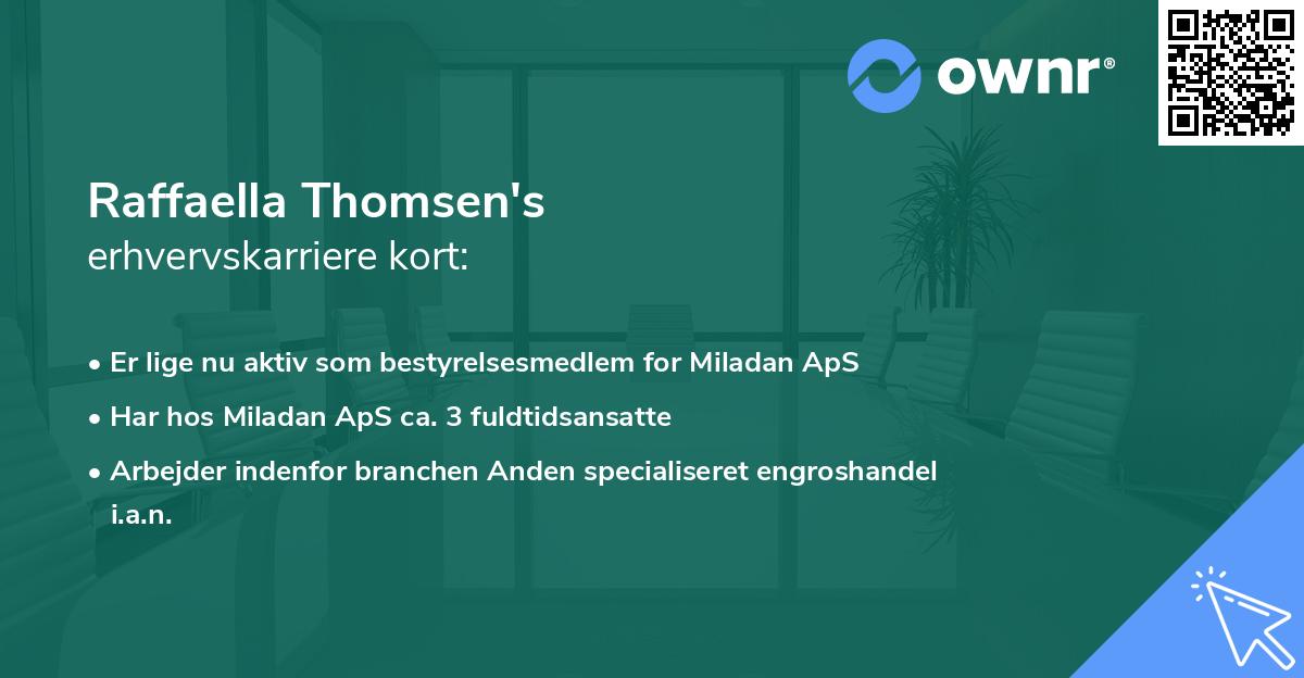 Raffaella Thomsen's erhvervskarriere kort