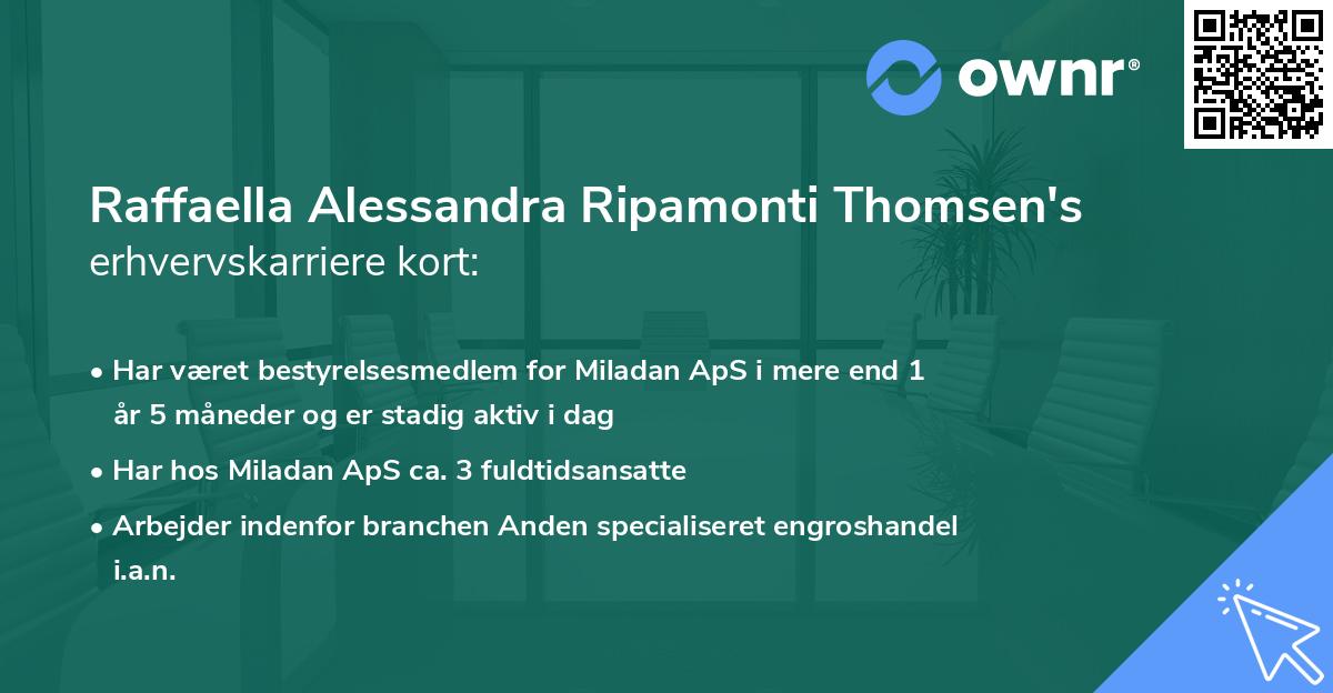Raffaella Alessandra Ripamonti Thomsen's erhvervskarriere kort