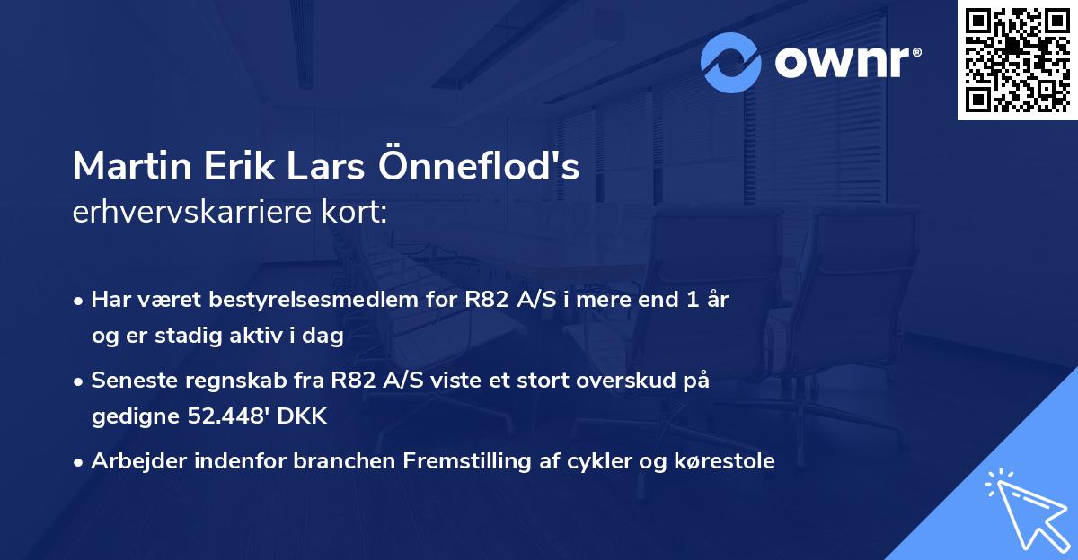 Martin Erik Lars Önneflod's erhvervskarriere kort