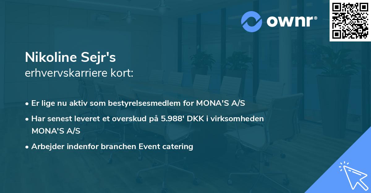 Nikoline Sejr's erhvervskarriere kort