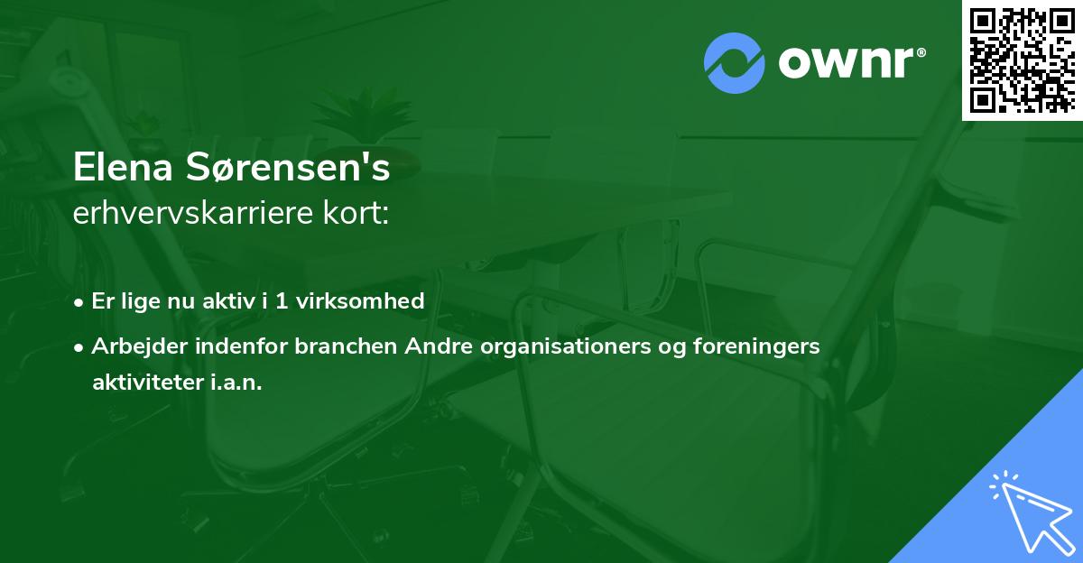 Elena Sørensen's erhvervskarriere kort