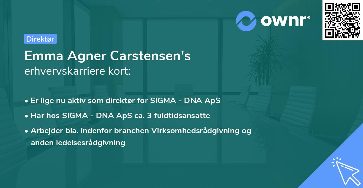 Emma Agner Carstensen's erhvervskarriere kort