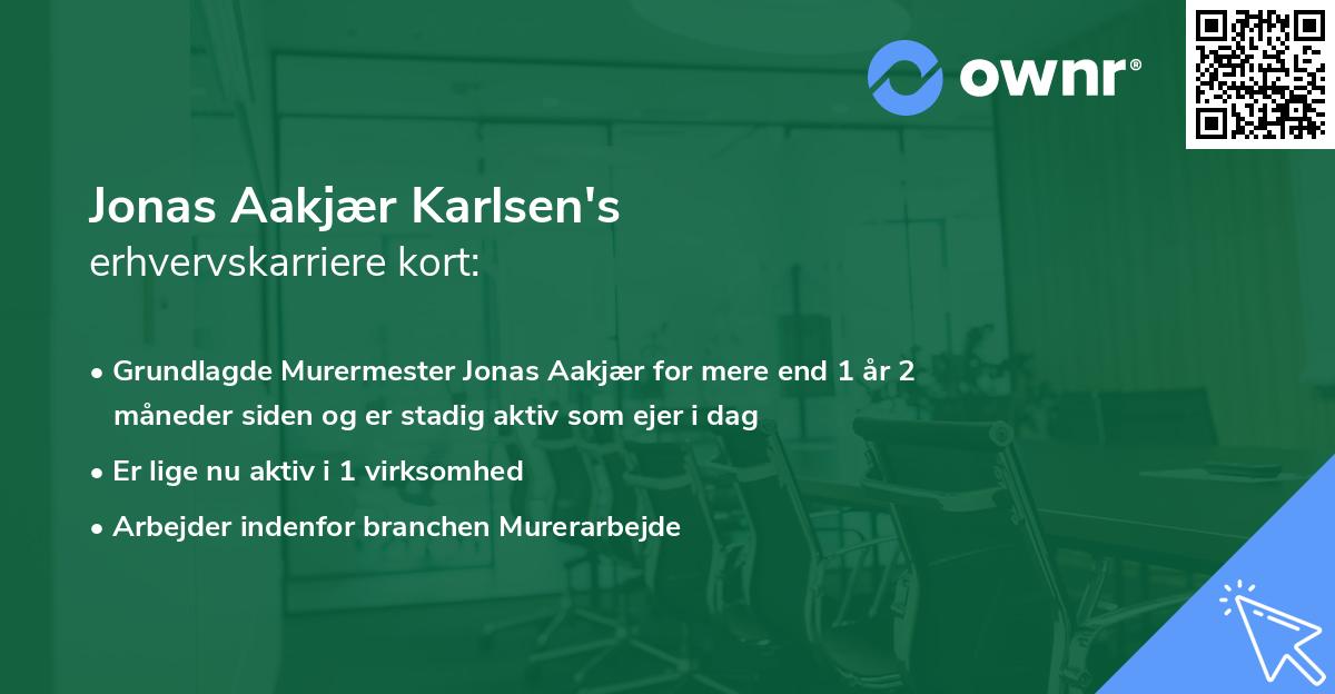 Jonas Aakjær Karlsen's erhvervskarriere kort