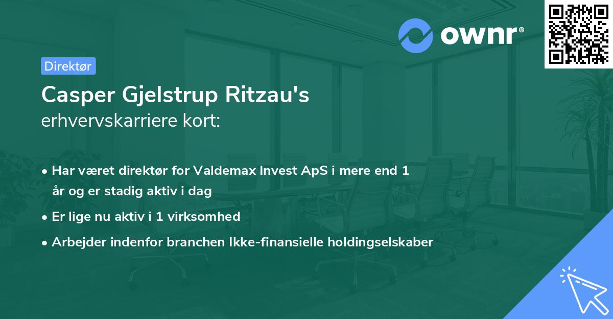 Casper Gjelstrup Ritzau's erhvervskarriere kort