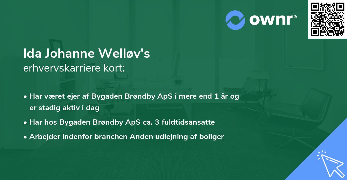 Ida Johanne Welløv's erhvervskarriere kort