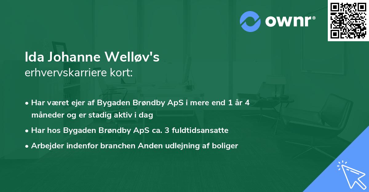 Ida Johanne Welløv's erhvervskarriere kort