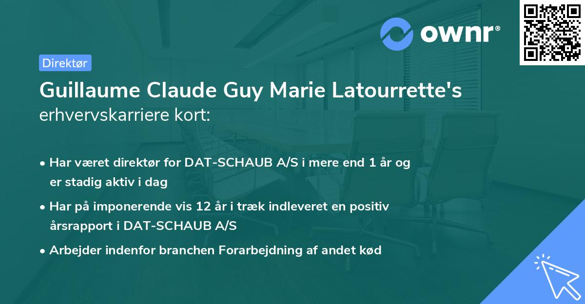 Guillaume Claude Guy Marie Latourrette's erhvervskarriere kort
