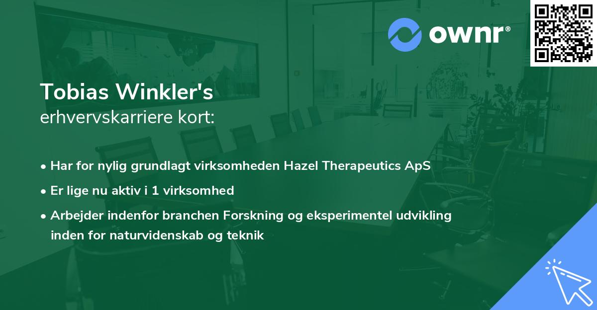 Tobias Winkler's erhvervskarriere kort