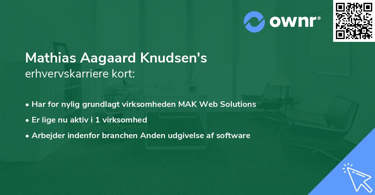 Mathias Aagaard Knudsen's erhvervskarriere kort