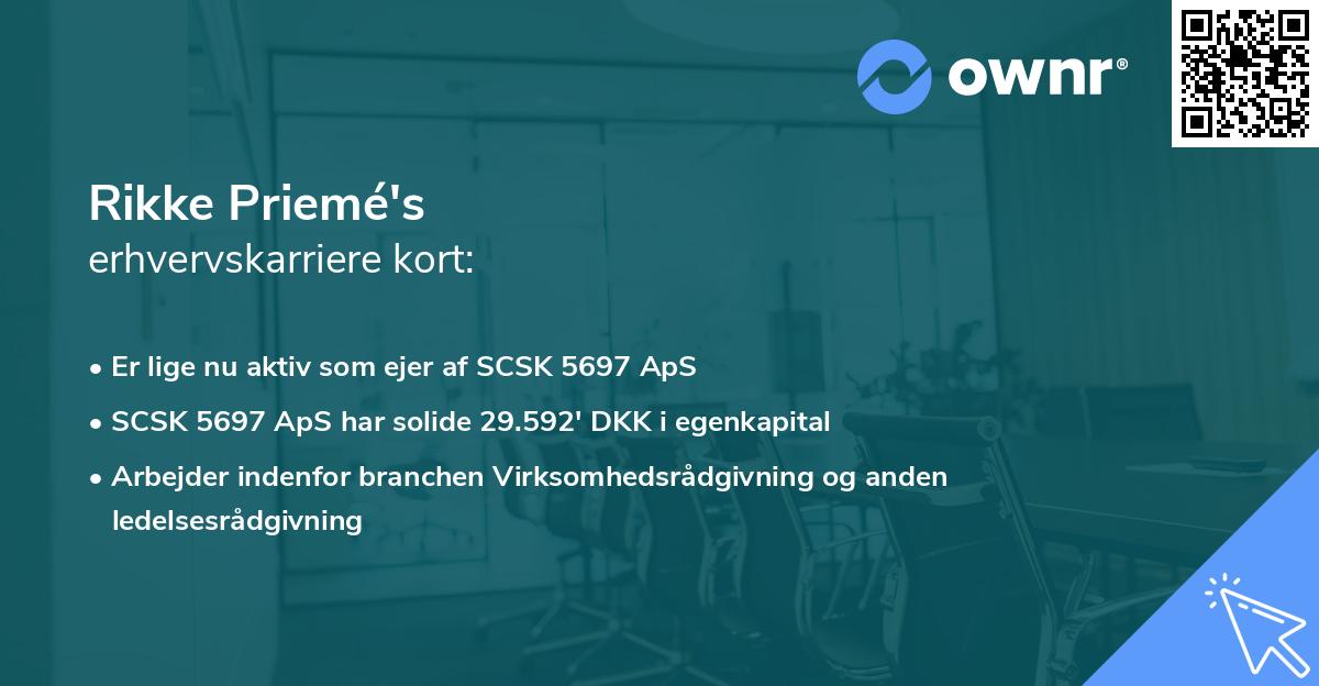 Rikke Priemé's erhvervskarriere kort