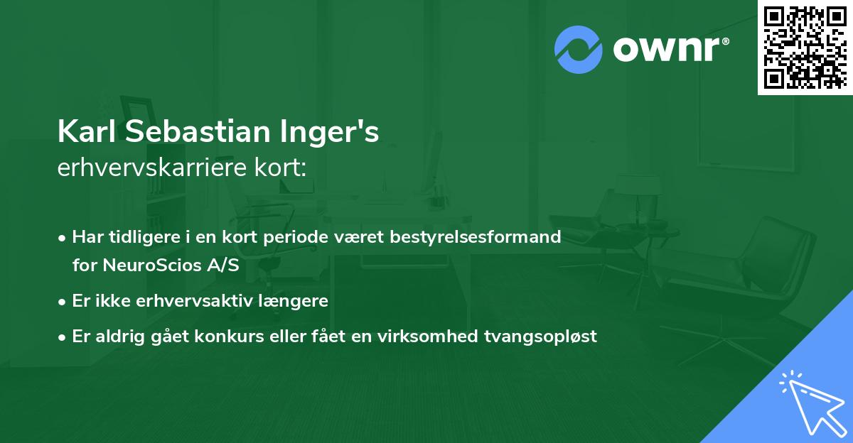 Karl Sebastian Inger's erhvervskarriere kort