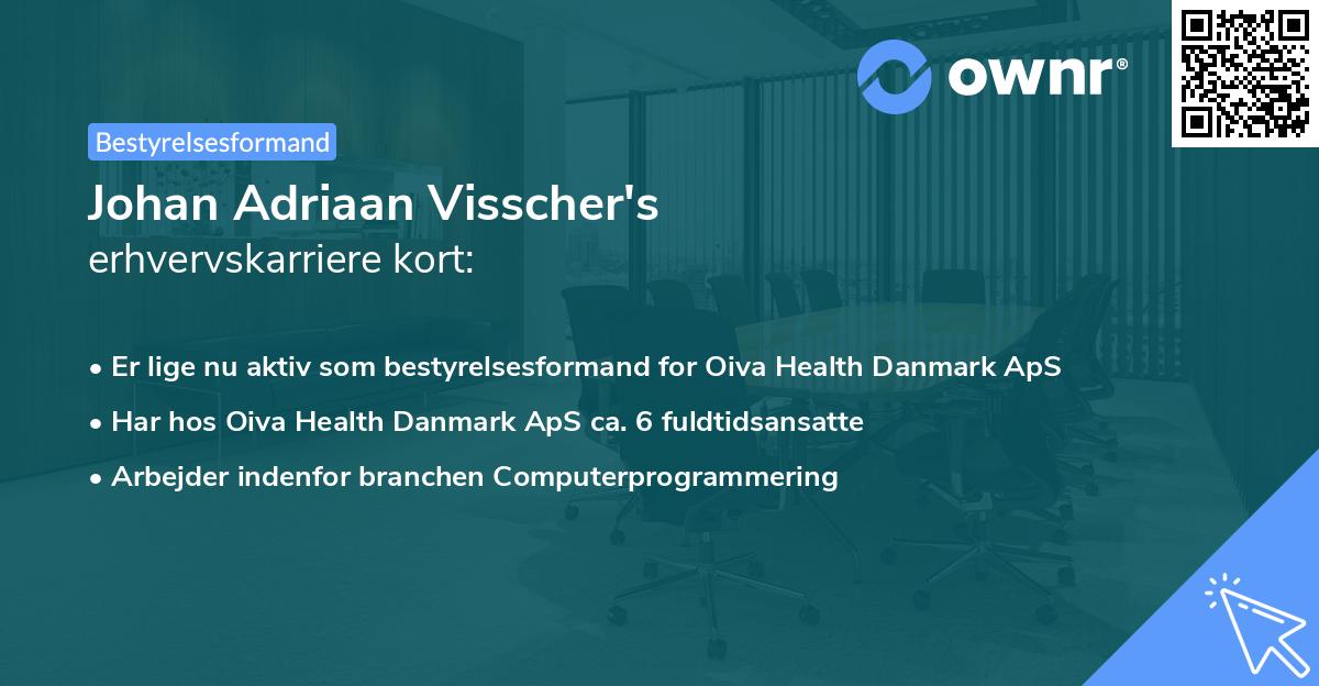 Johan Adriaan Visscher's erhvervskarriere kort