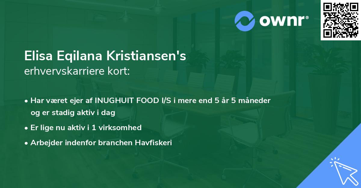 Elisa Eqilana Kristiansen's erhvervskarriere kort