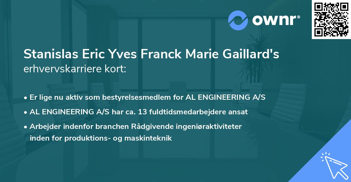Stanislas Eric Yves Franck Marie Gaillard's erhvervskarriere kort