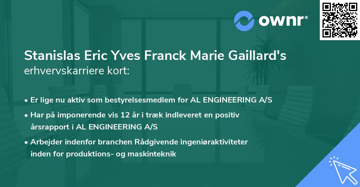 Stanislas Eric Yves Franck Marie Gaillard's erhvervskarriere kort