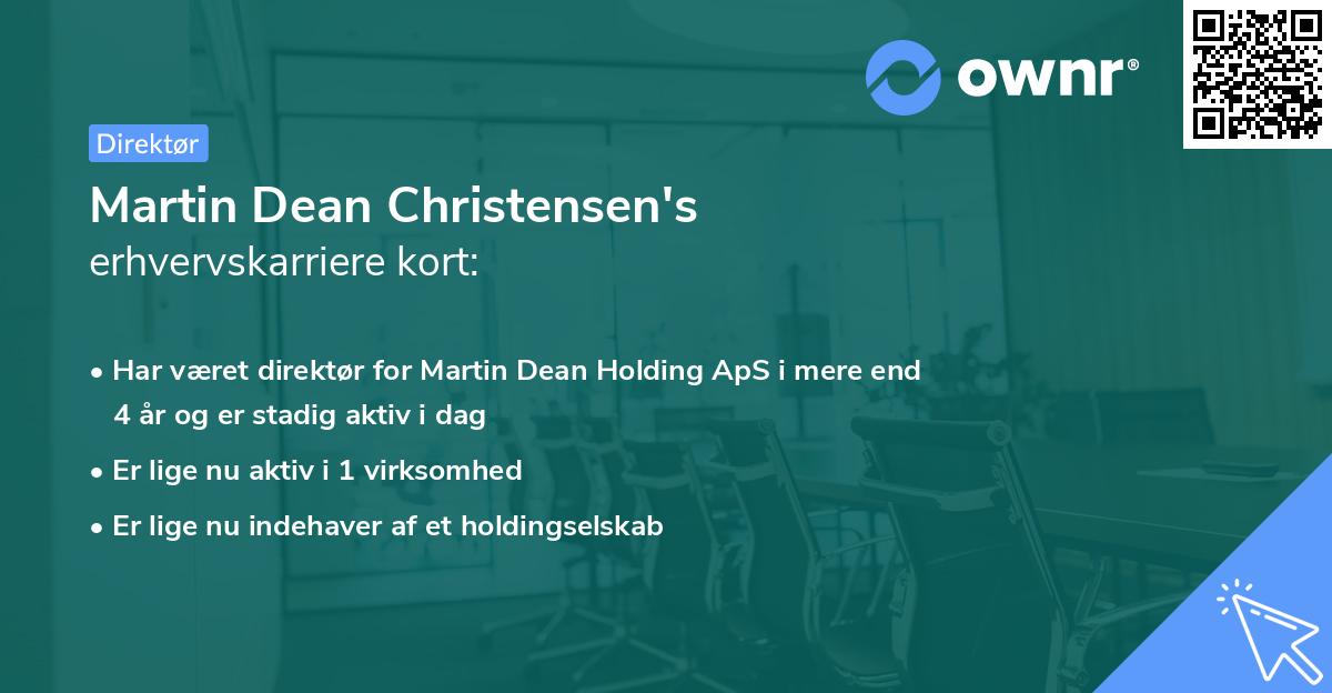 Martin Dean Christensen's erhvervskarriere kort