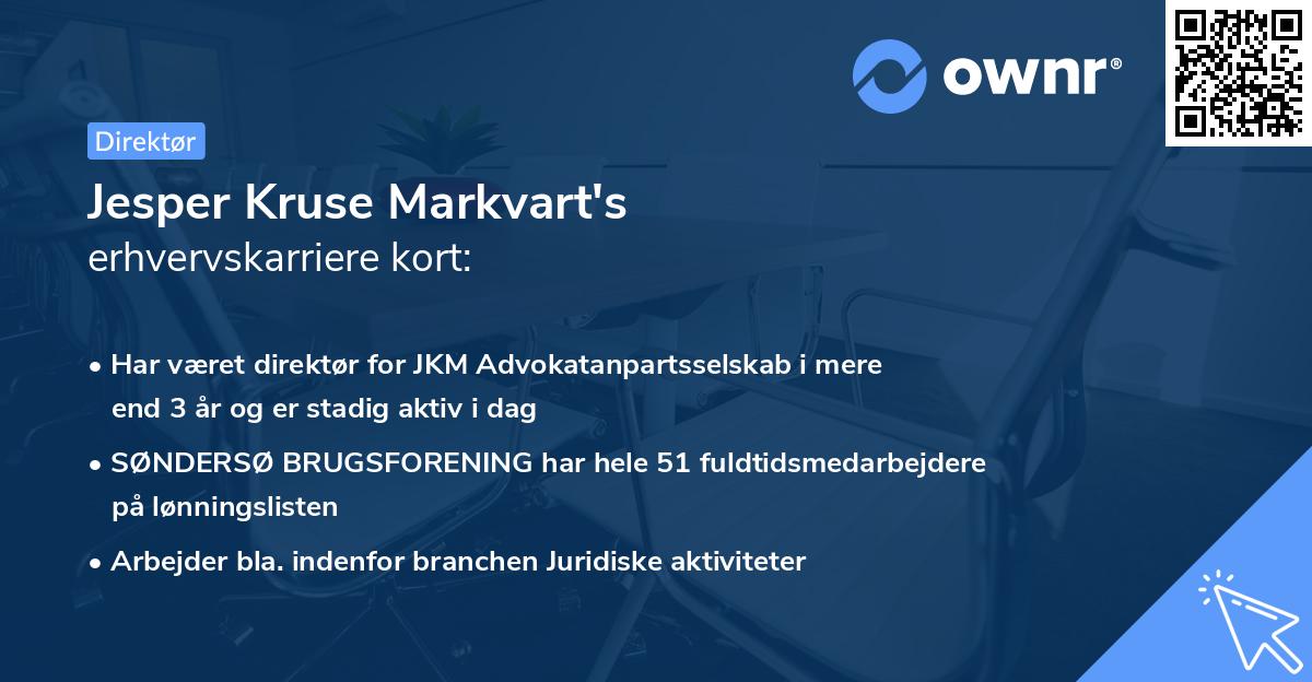 Jesper Kruse Markvart's erhvervskarriere kort