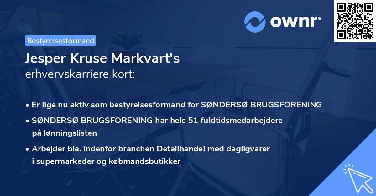 Jesper Kruse Markvart's erhvervskarriere kort