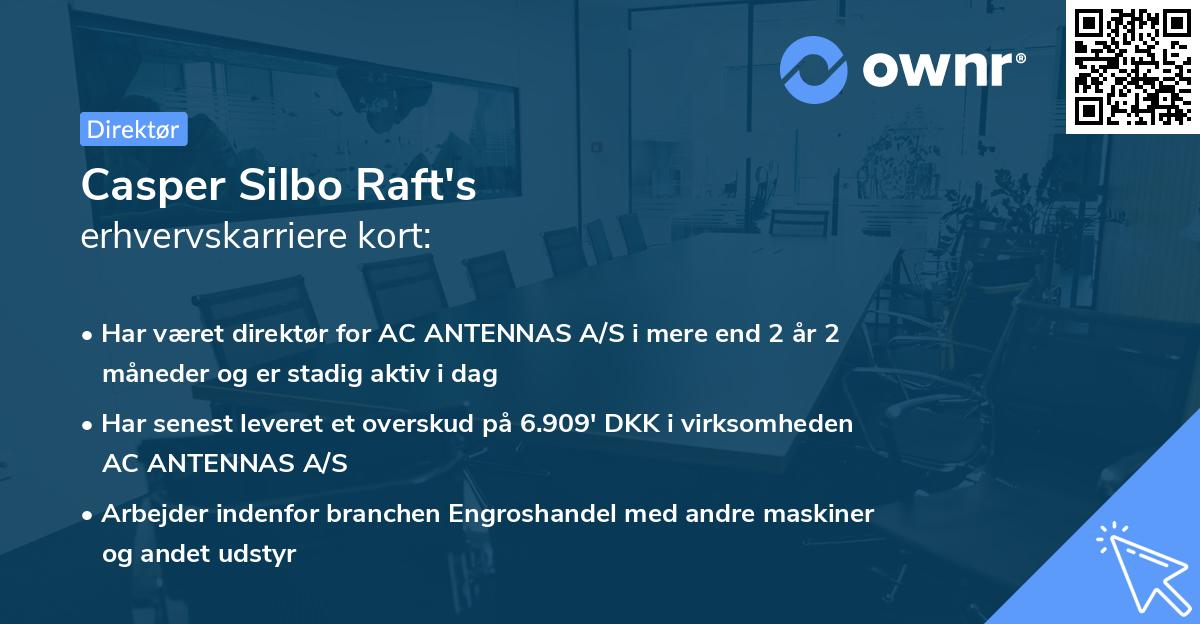 Casper Silbo Raft's erhvervskarriere kort