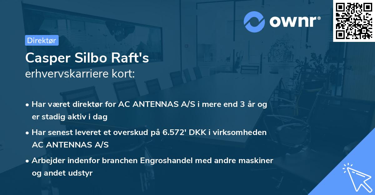 Casper Silbo Raft's erhvervskarriere kort