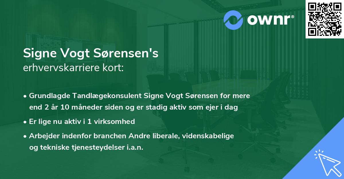Signe Vogt Sørensen's erhvervskarriere kort