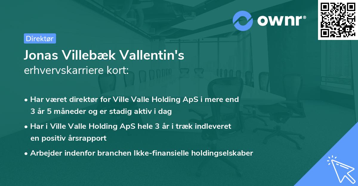Jonas Villebæk Vallentin's erhvervskarriere kort