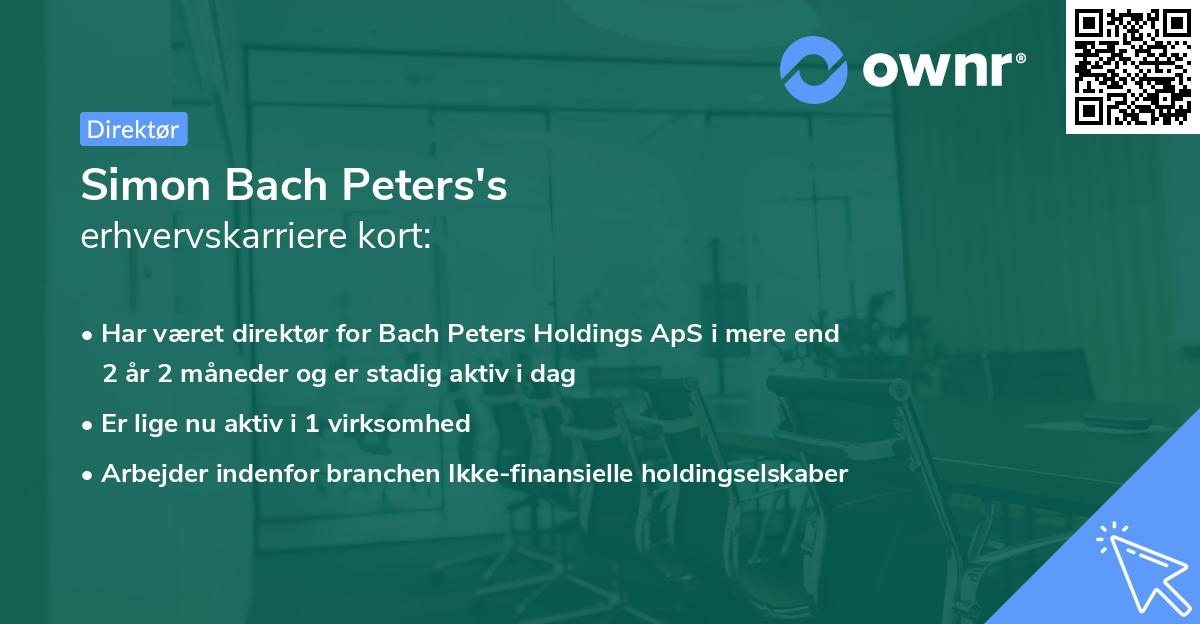 Simon Bach Peters's erhvervskarriere kort