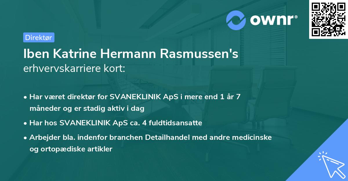 Iben Katrine Hermann Rasmussen's erhvervskarriere kort