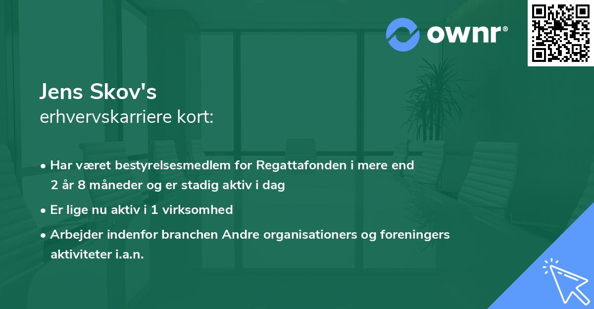 Jens Skov's erhvervskarriere kort
