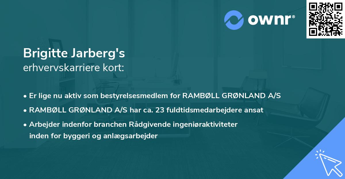 Brigitte Jarberg's erhvervskarriere kort