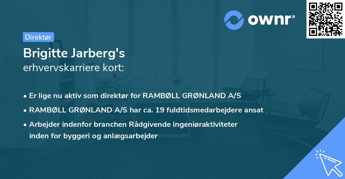 Brigitte Jarberg's erhvervskarriere kort