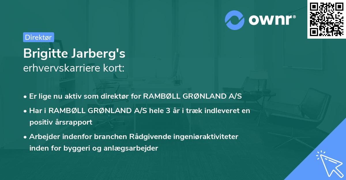 Brigitte Jarberg's erhvervskarriere kort