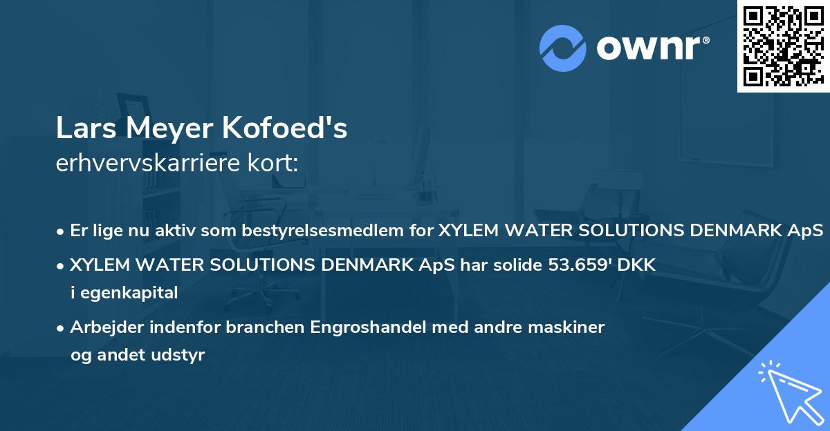 Lars Meyer Kofoed's erhvervskarriere kort