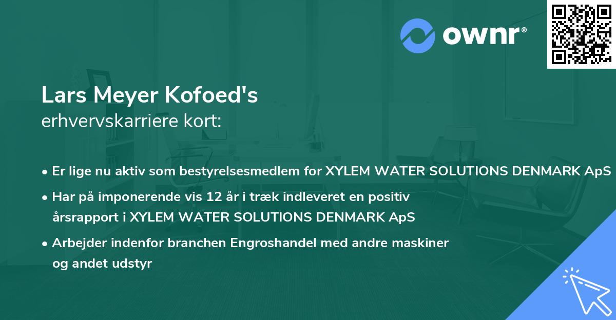 Lars Meyer Kofoed's erhvervskarriere kort