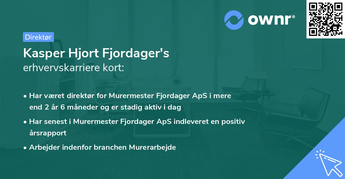 Kasper Hjort Fjordager's erhvervskarriere kort