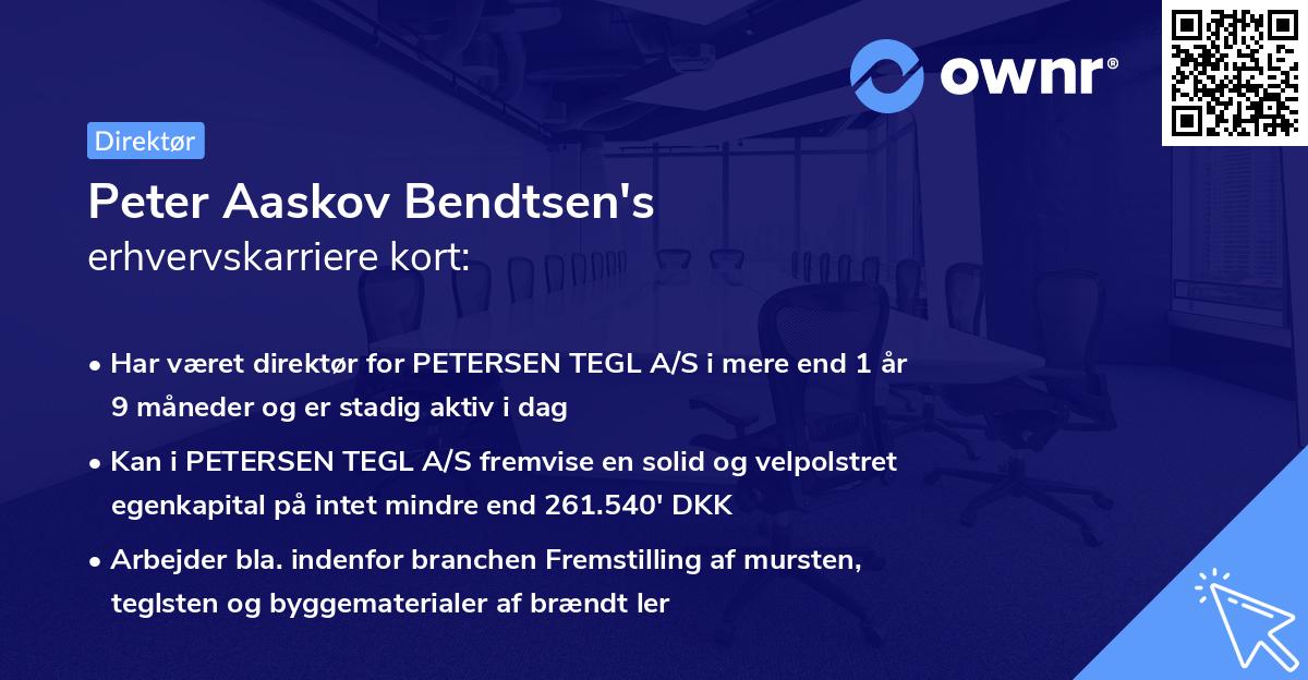 Peter Aaskov Bendtsen's erhvervskarriere kort