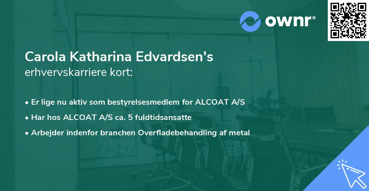 Carola Katharina Edvardsen's erhvervskarriere kort