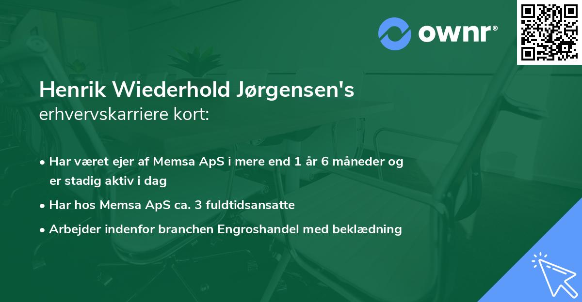 Henrik Wiederhold Jørgensen's erhvervskarriere kort
