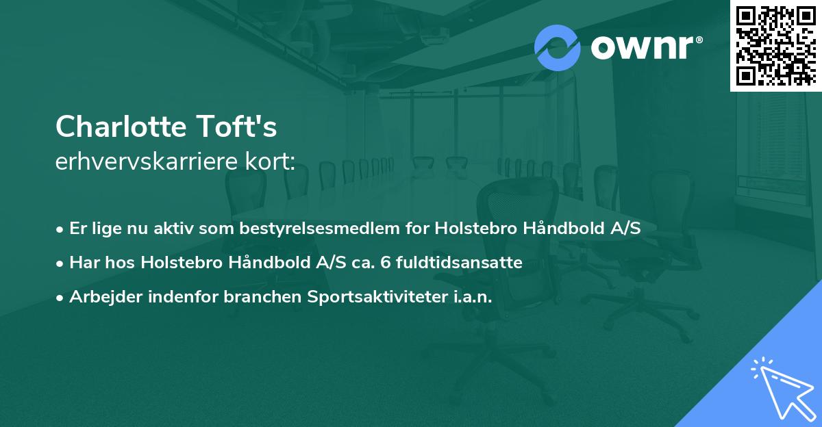 Charlotte Toft's erhvervskarriere kort