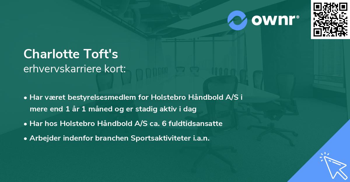 Charlotte Toft's erhvervskarriere kort
