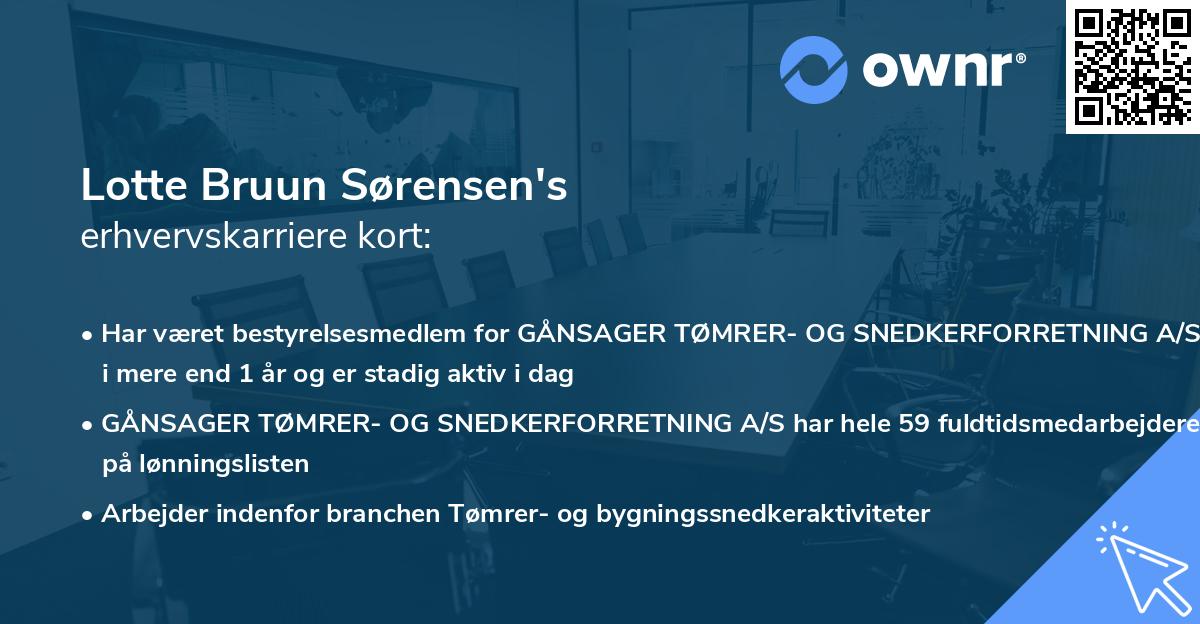 Lotte Bruun Sørensen's erhvervskarriere kort