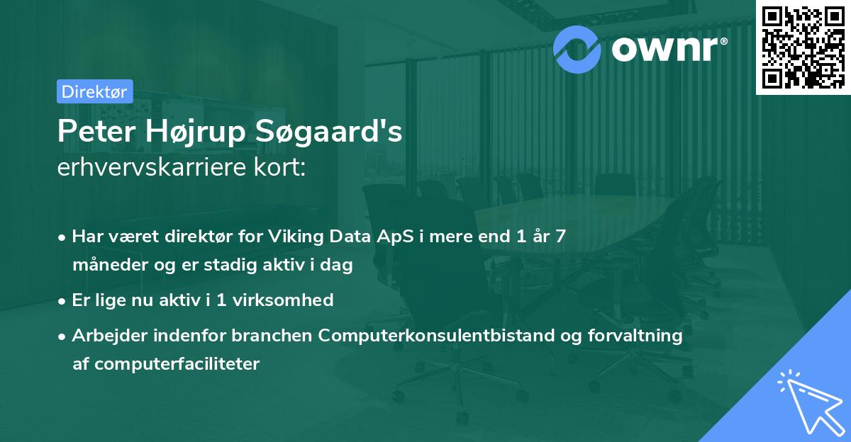 Peter Højrup Søgaard's erhvervskarriere kort