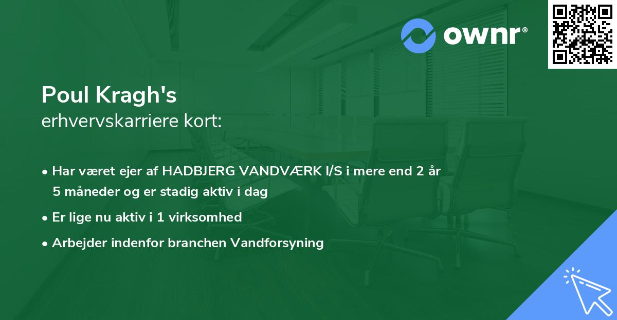Poul Kragh's erhvervskarriere kort